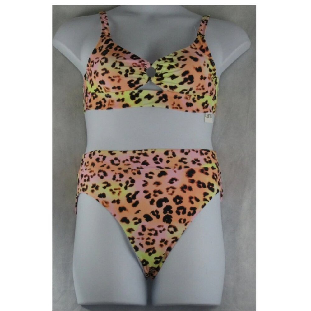 NWT Bar III Women's 2-Piece O-Ring Bikini Swimsuit Set, Multi Animal Print